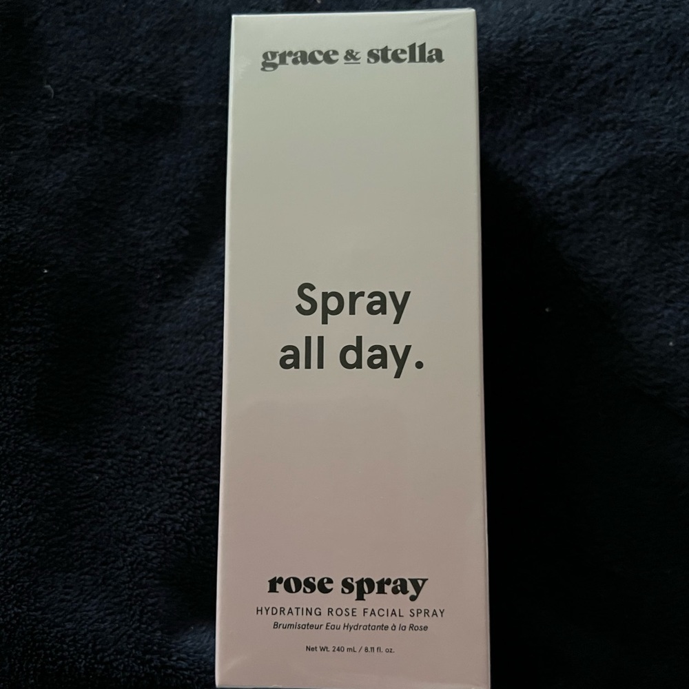 grace & stella Spray all day Hydrating Rose Facial Spray, NIB, 8.11 fl. oz